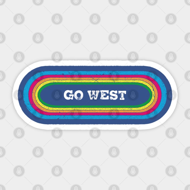 rainbow go west Sticker by pesidsg